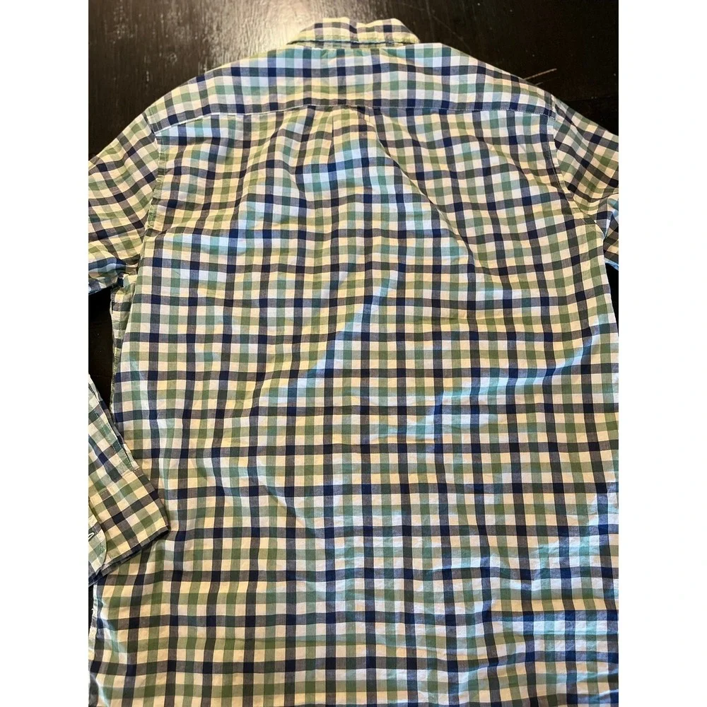 J Crew Slim Fit Organic Cotton Stretch Gingham Button Down Shirt‎ Mens Medium